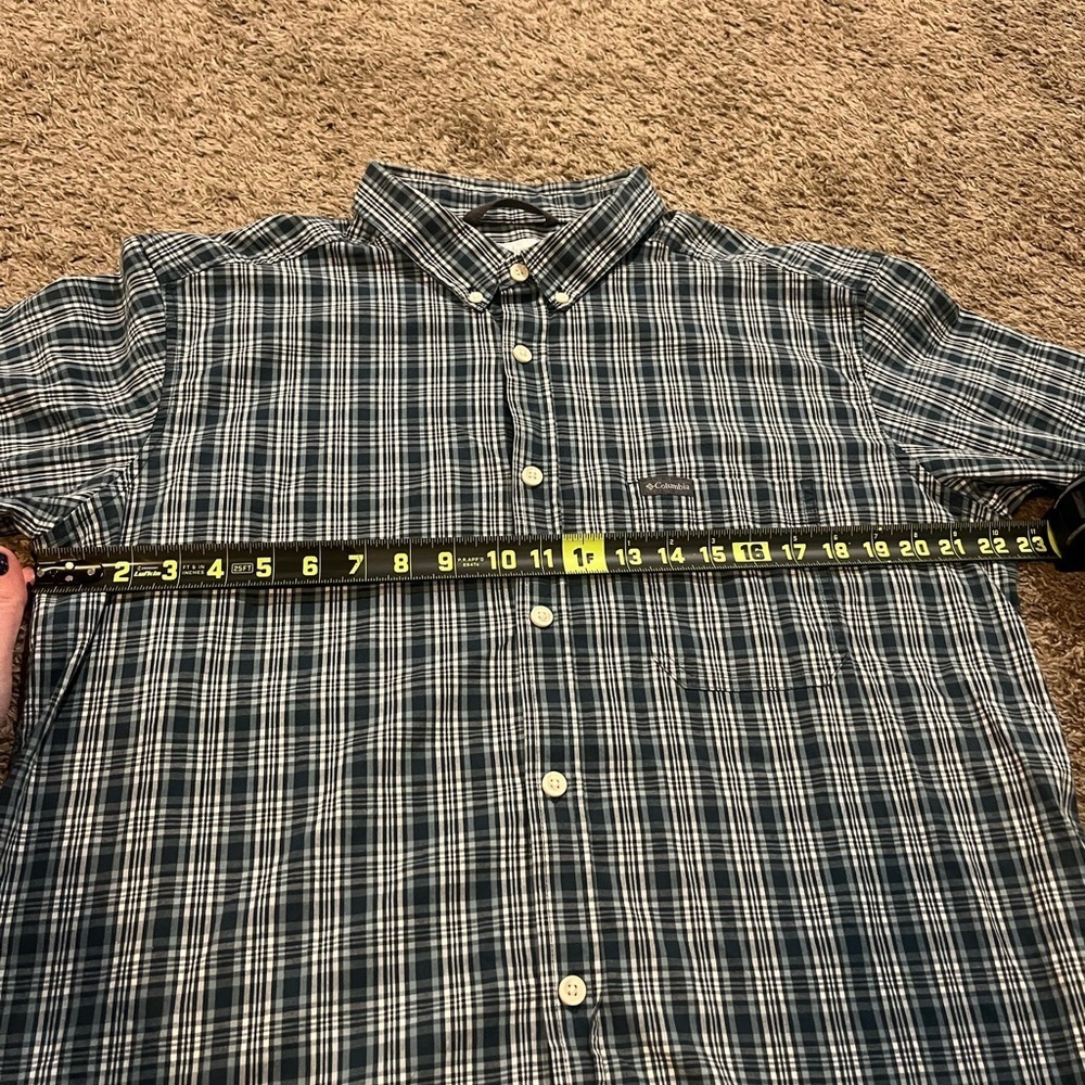 Columbia Sportswear Men's Blue Plaid Long Sleeve Casual Button Up Shirt - Picture 4 of 7